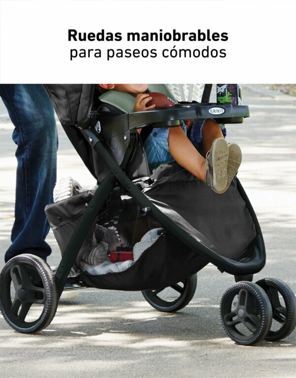 Carrito con Baby Seat Fast Action Sport Gotham El Travel System Fast Action Sport es el companero ideal para tus viajes. Con un diseno de 3 ruedas con rueda giratoria delantera y